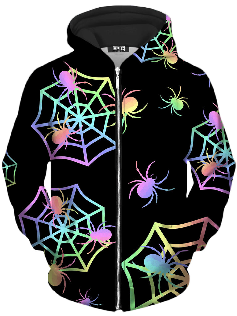 Sartoris Art - Pastel Spider Webs Unisex Zip-Up Hoodie