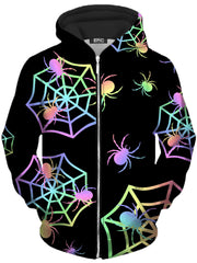 Pastel Spider Webs Unisex Zip-Up Hoodie