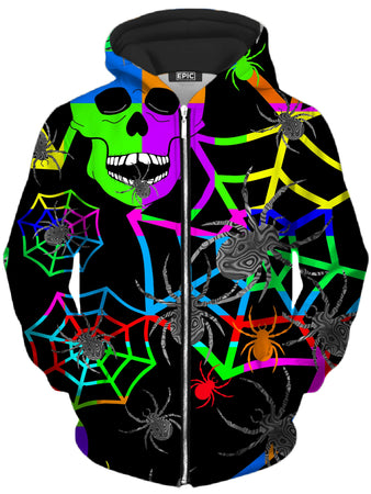 Sartoris Art - Skull Color Blast Unisex Zip-Up Hoodie