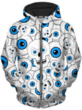 Skull Eye Balls Unisex Zip-Up Hoodie