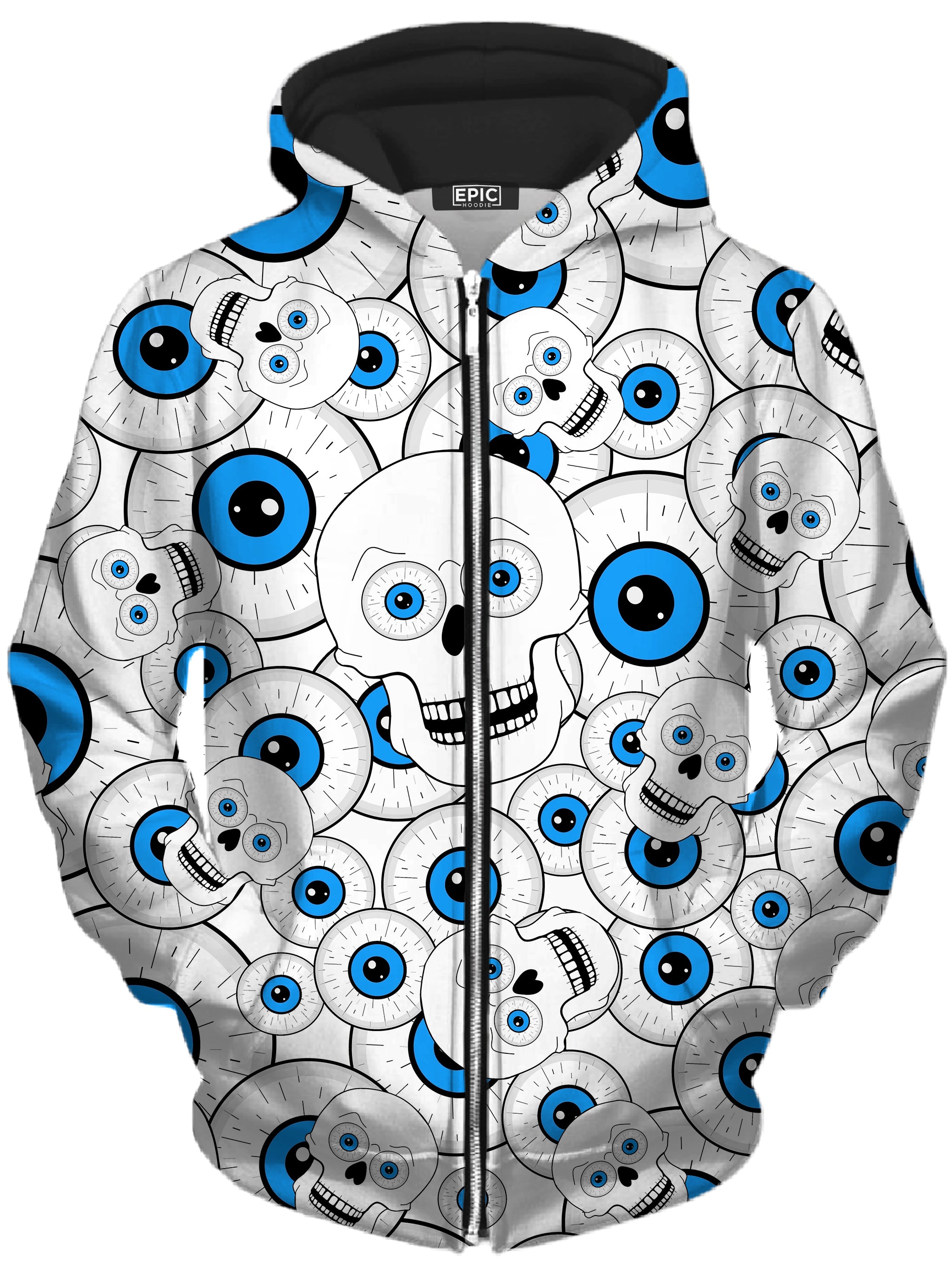 Skull Eye Balls Unisex Zip-Up Hoodie