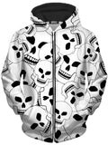 Skull Lovers 2 Unisex Zip-Up Hoodie Sartoris Art Epic Hoodie
