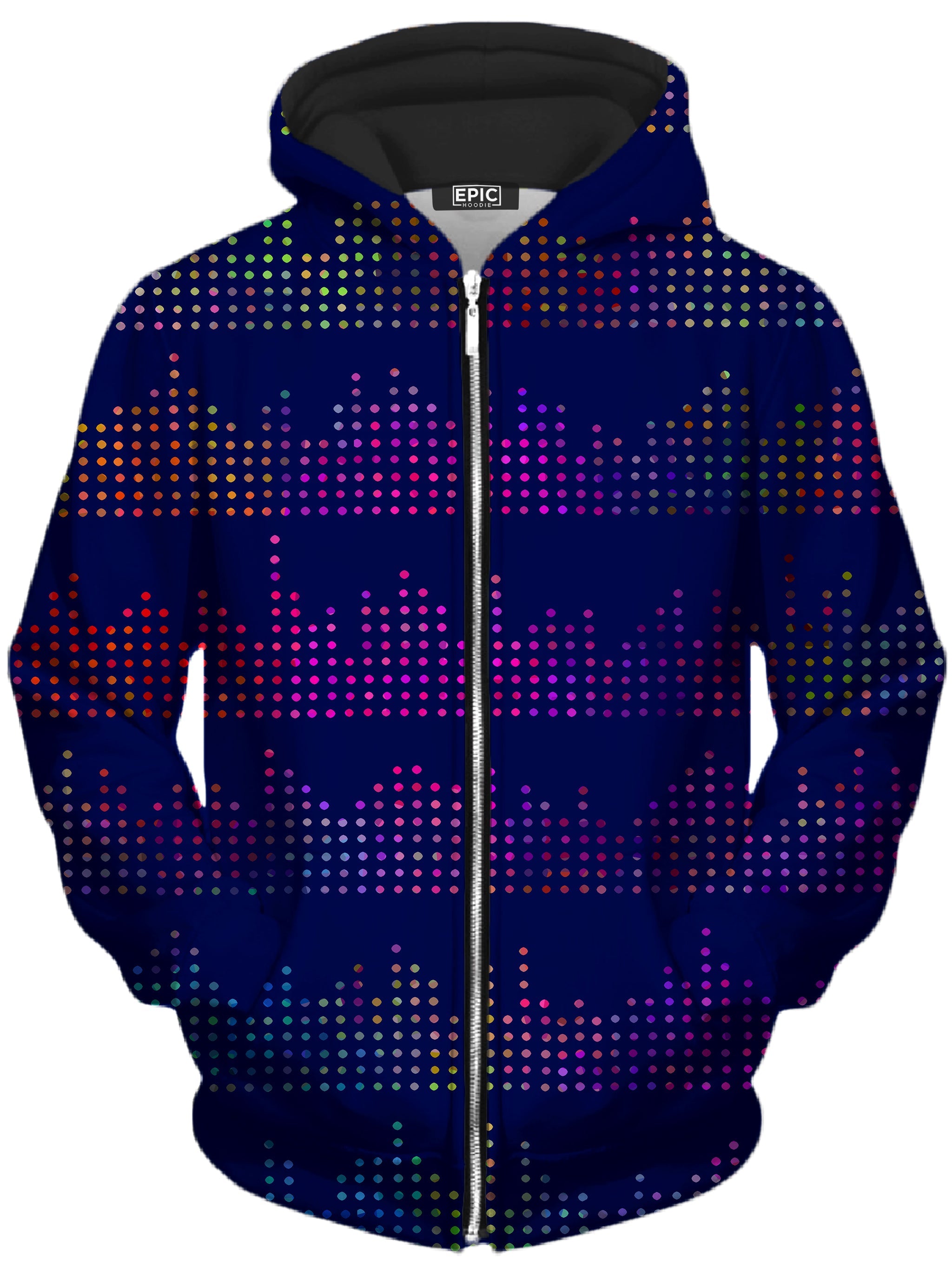 Techno Equalizer Bars Unisex Zip-Up Hoodie