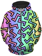 80s Rainbow Unisex Zip-Up Hoodie Sartoris Art Epic Hoodie