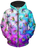 Cascading Marijuana Unisex Zip-Up Hoodie Sartoris Art Epic Hoodie