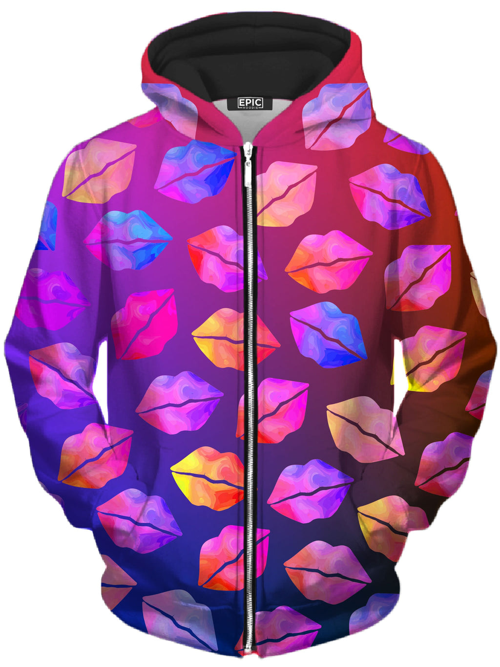 Love Lips Unisex Zip-Up Hoodie Sartoris Art Epic Hoodie