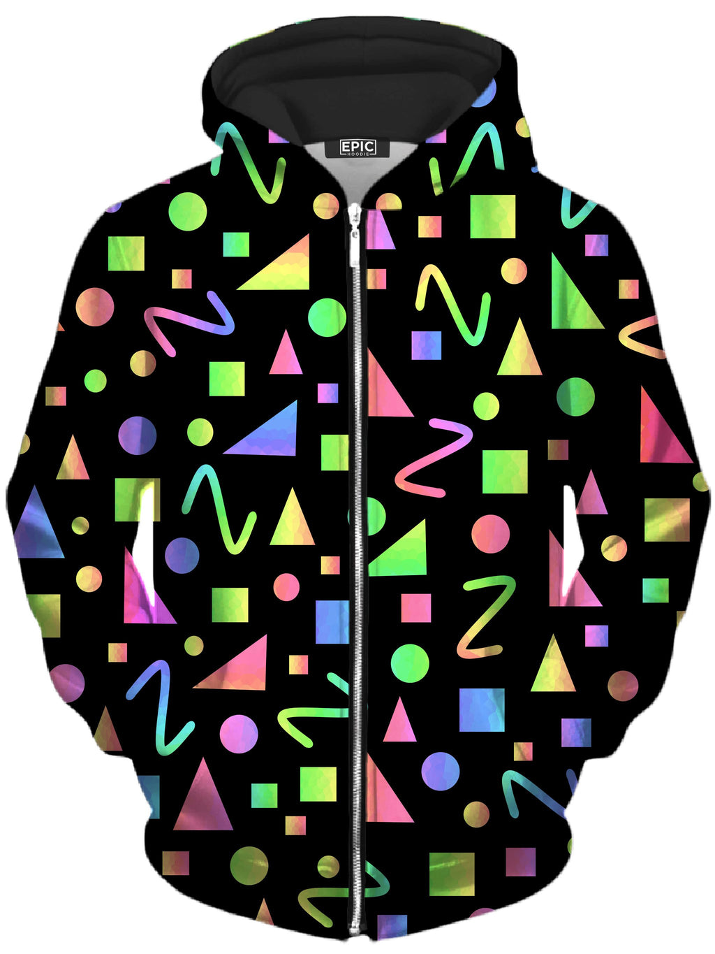 Party Geometric Unisex Zip-Up Hoodie