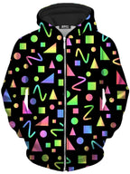 Party Geometric Unisex Zip-Up Hoodie Sartoris Art Epic Hoodie