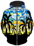 Tropical Night Unisex Zip-Up Hoodie Sartoris Art Epic Hoodie