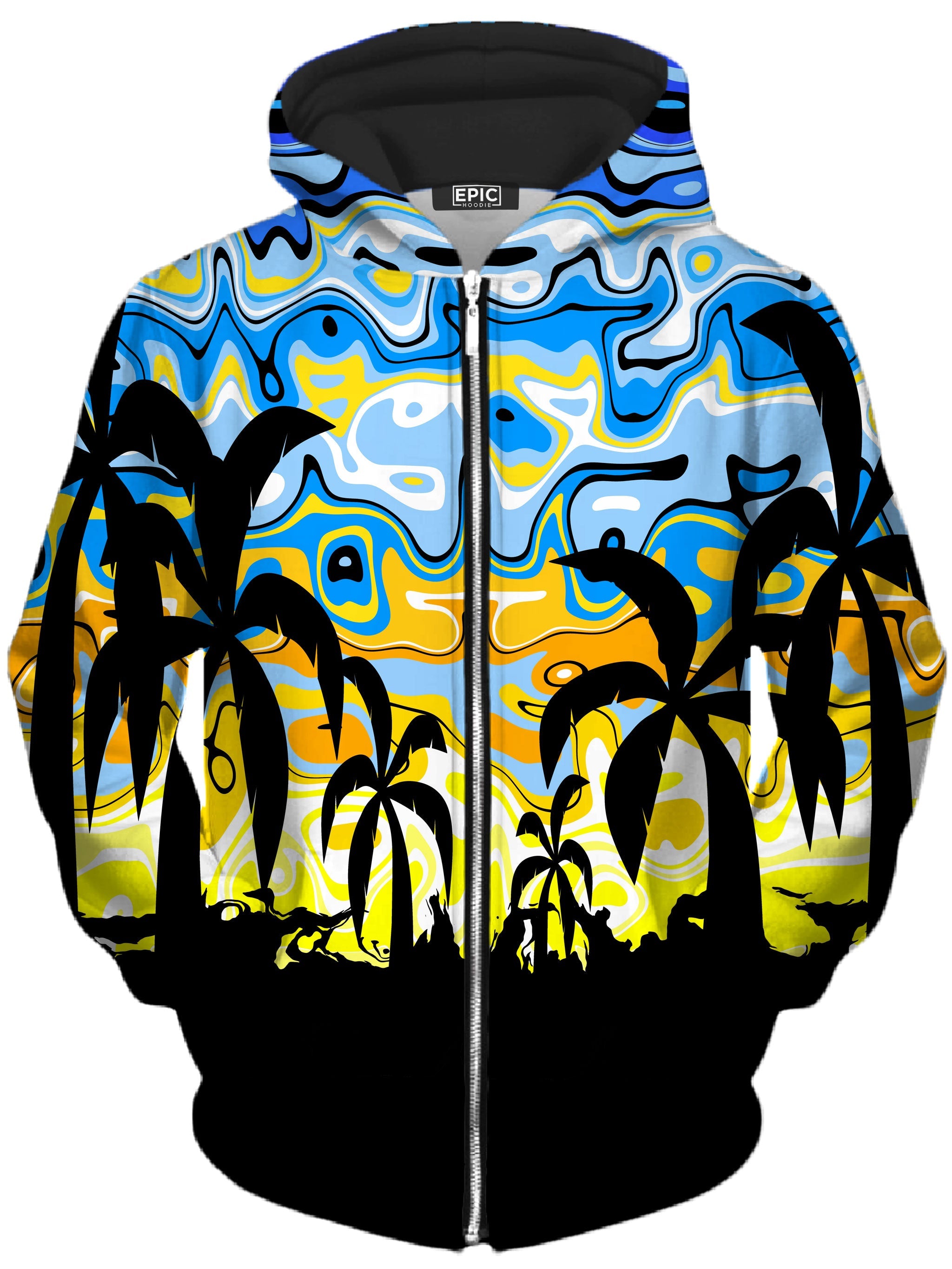 Tropical Night Unisex Zip-Up Hoodie