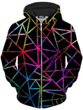 Webbed Geometric Unisex Zip-Up Hoodie