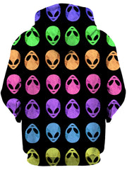 Alien Pattern Unisex Zip-Up Hoodie