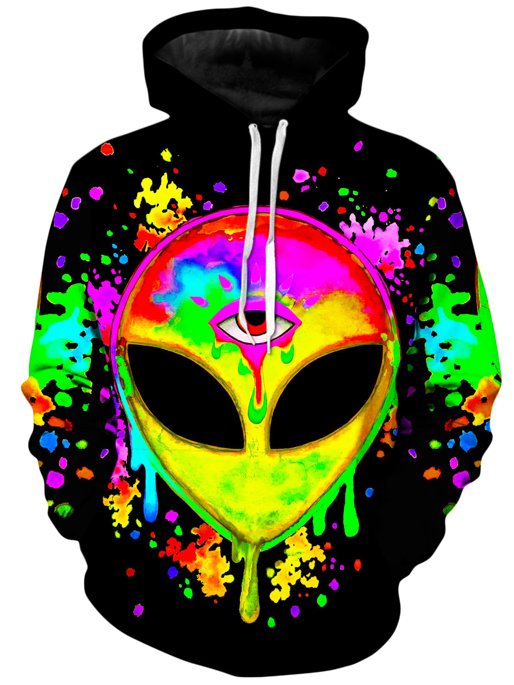 Splatter Alien Yellow Unisex Hoodie, BrizBazaar, T6 - Epic Hoodie