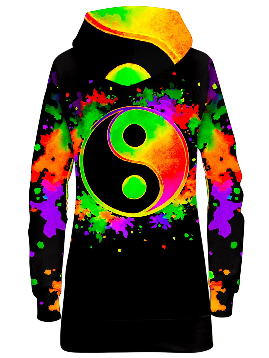 Splatter Yin Yang 2 Hoodie Dress, BrizBazaar, T6 - Epic Hoodie