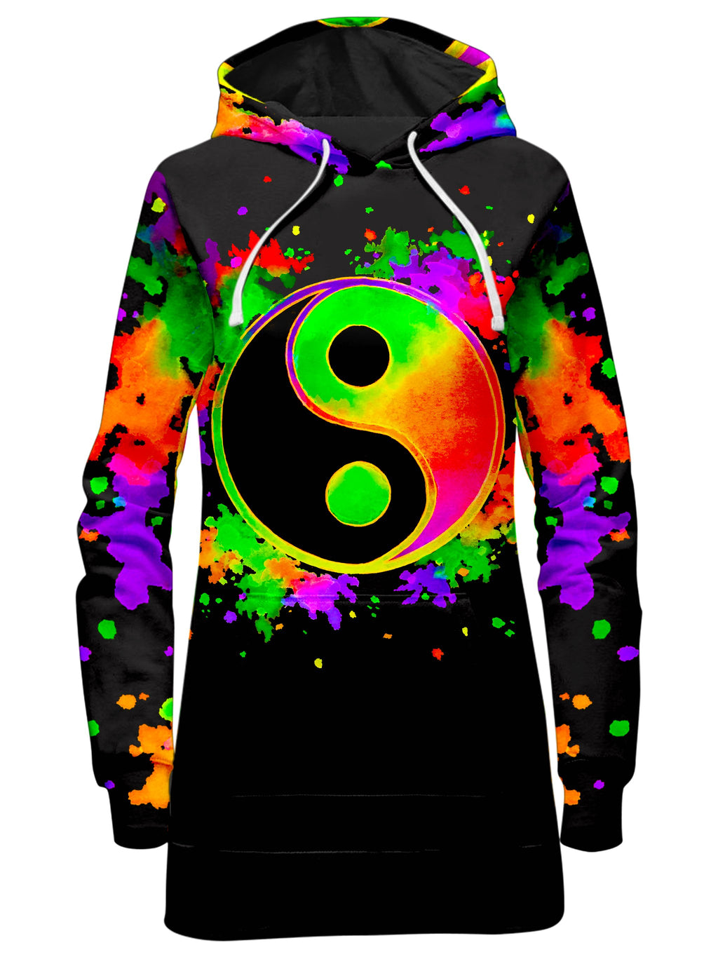 Splatter Yin Yang 2 Hoodie Dress, BrizBazaar, T6 - Epic Hoodie
