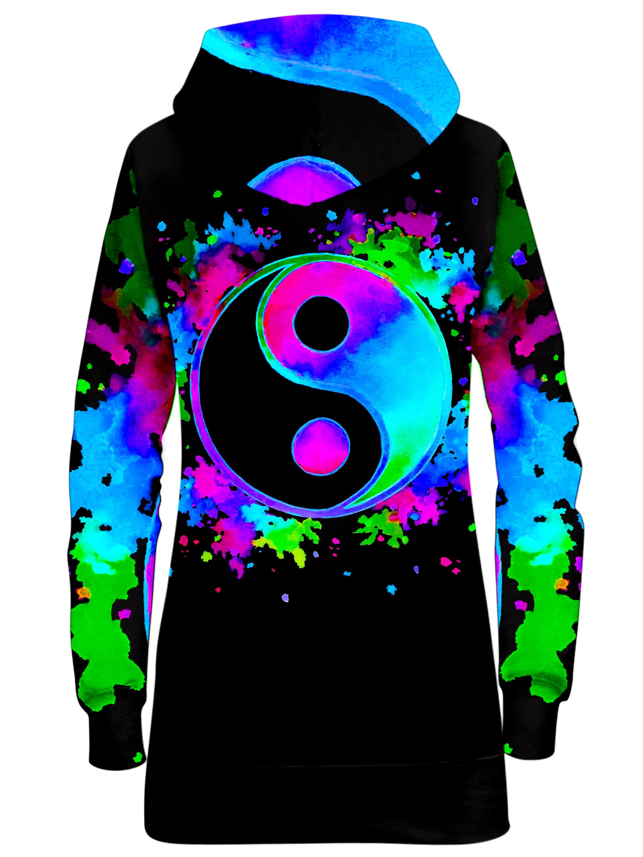 Splatter Yin Yang 3 Hoodie Dress, BrizBazaar, T6 - Epic Hoodie