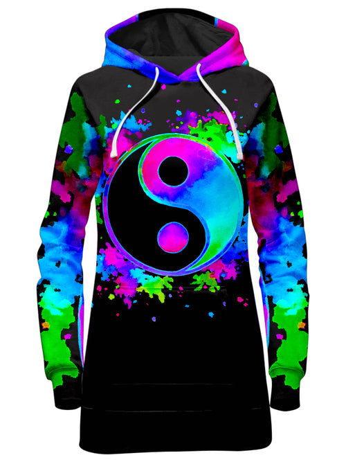 Splatter Yin Yang 3 Hoodie Dress BrizBazaar Epic Hoodie