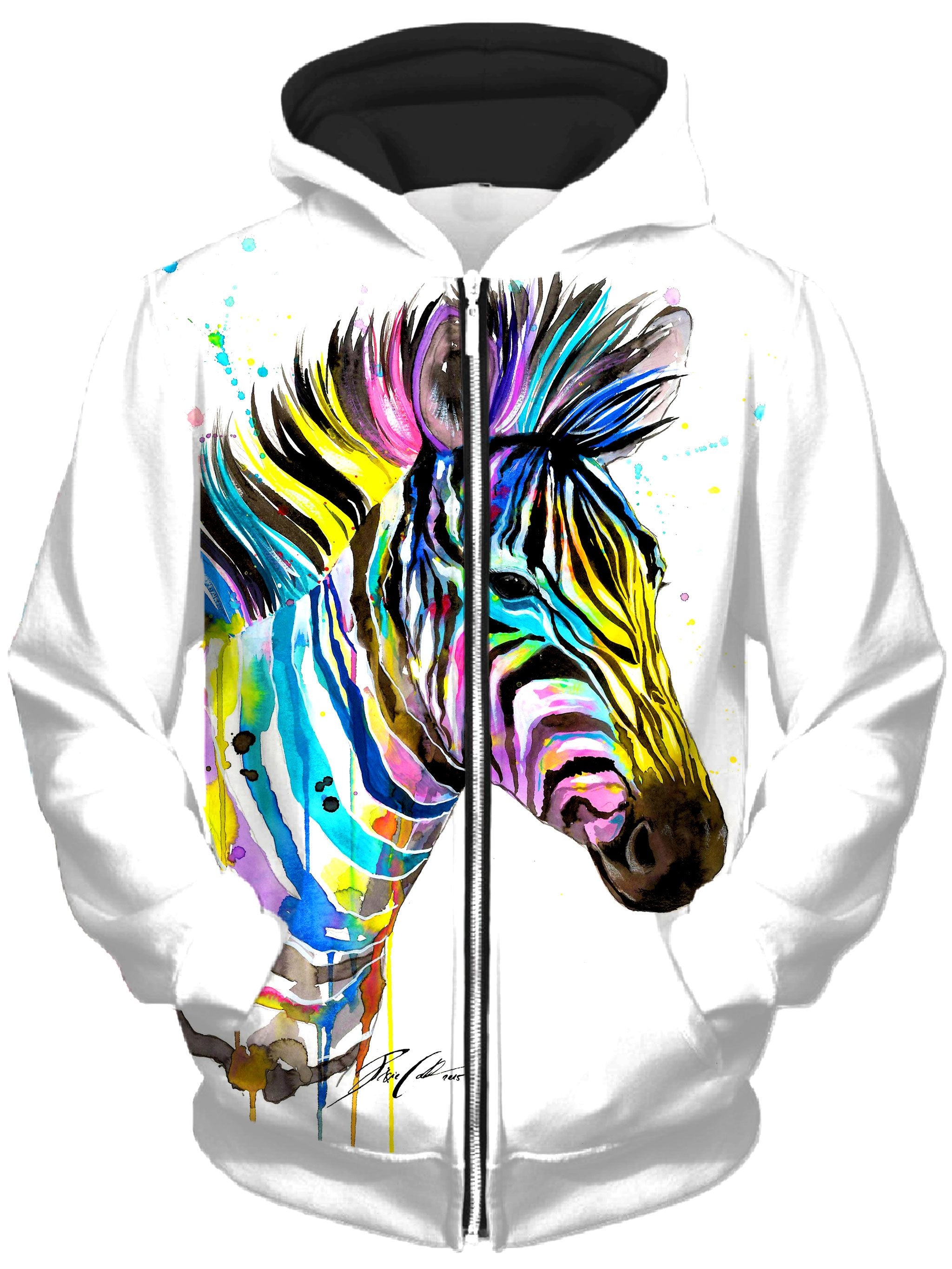 Zebra Bunt Unisex Zip-Up Hoodie, Svenja Jodicke, T6 - Epic Hoodie