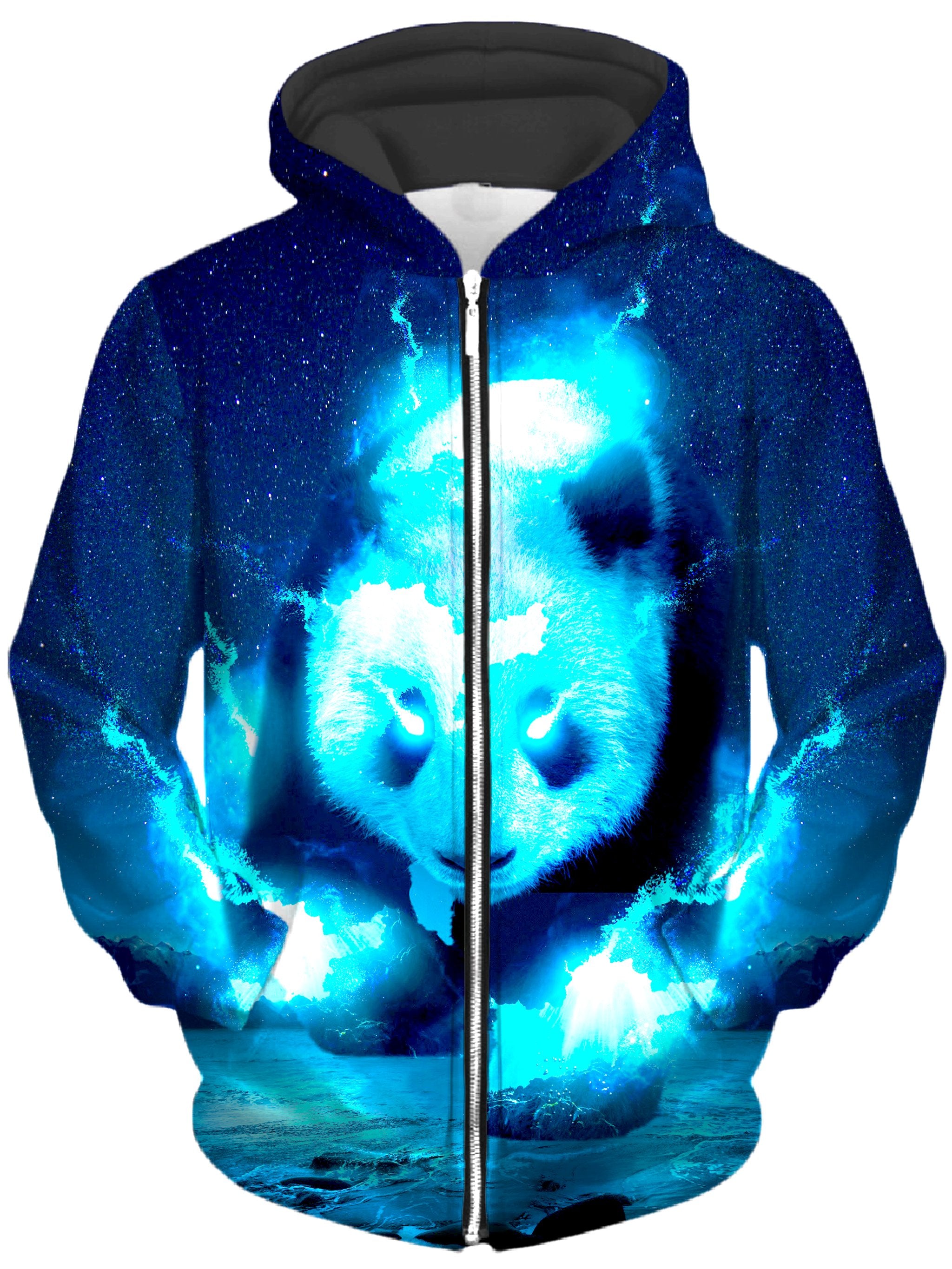 Cosmic Panda Unisex Zip-Up Hoodie, Think Lumi, T6 - Epic Hoodie