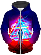 Triangler Unisex Zip-Up Hoodie Think Lumi Epic Hoodie