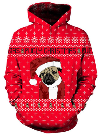 Christmas - Ugly Pug Unisex Hoodie