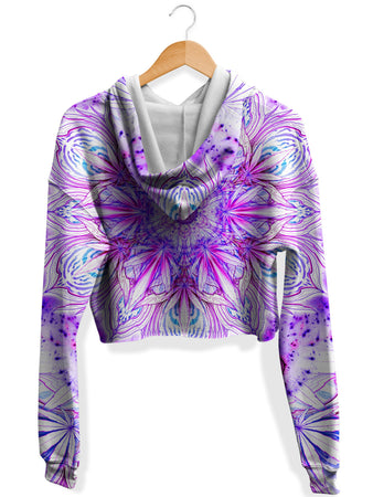 Yantrart Design - Canndala Purple Fleece Crop Hoodie