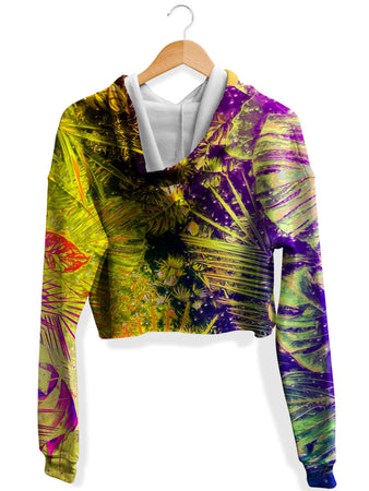 Yantrart Design - Junglist Rainbow Fleece Crop Hoodie
