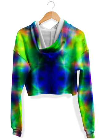Yantrart Design - Nuclear Melt Tie-Dye Fleece Crop Hoodie