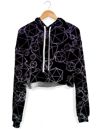 Yantrart Design - Icosahedron Madness Cold Fleece Crop Hoodie