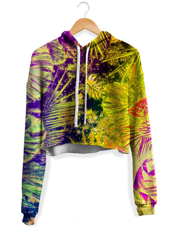Yantrart Design - Junglist Rainbow Fleece Crop Hoodie