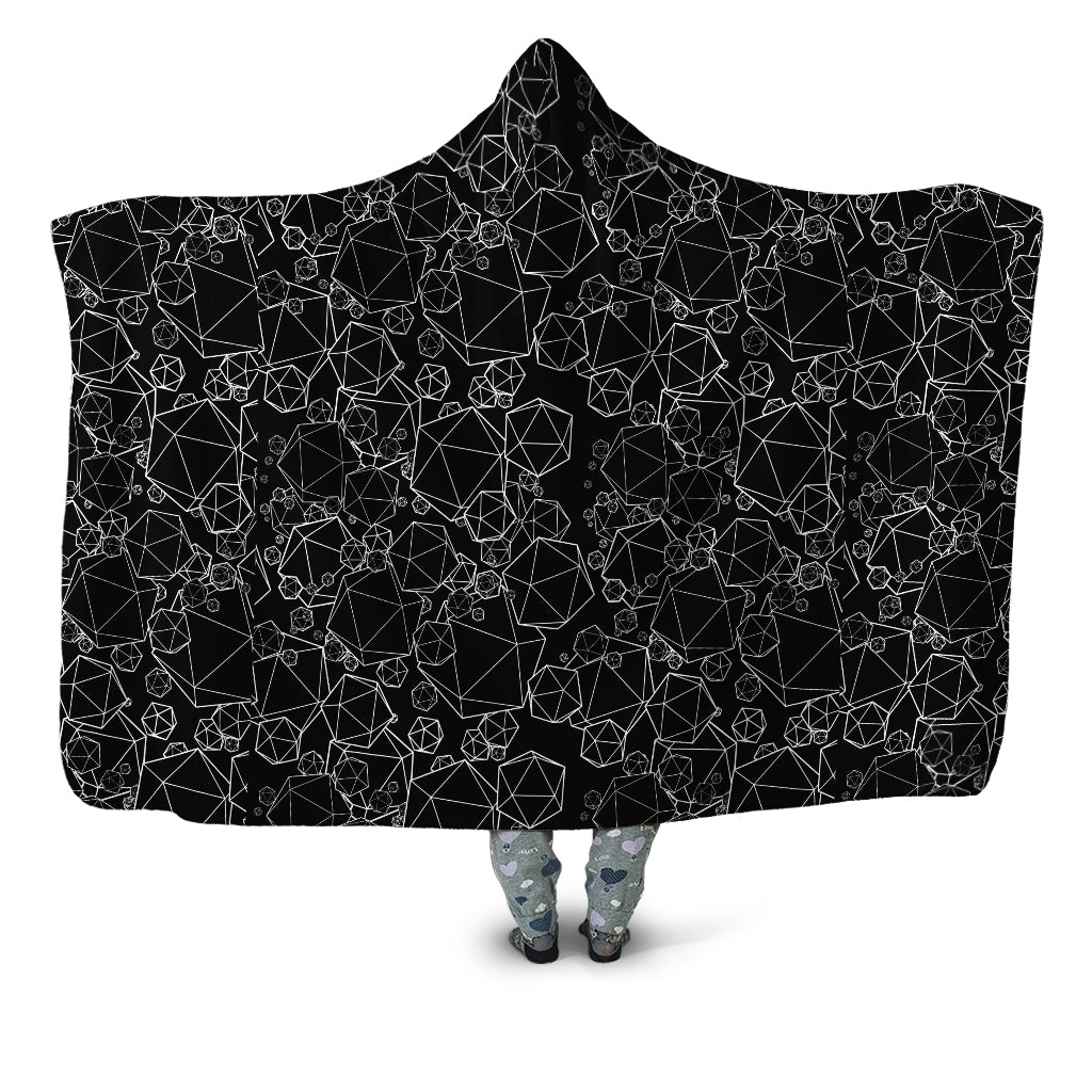 Yantrart Design - Icosahedron Madness Black Hooded Blanket