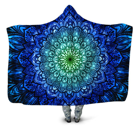 Yantrart Design - Ornate Mandala Blue Hooded Blanket