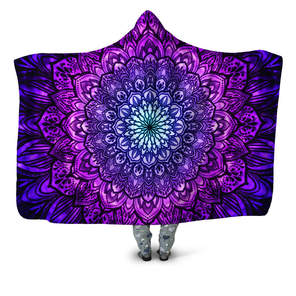 Yantrart Design - Ornate Mandala Purple Hooded Blanket
