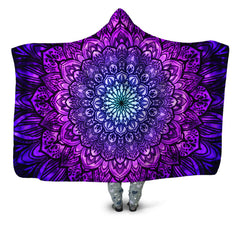 Ornate Mandala Purple Hooded Blanket