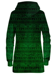 Green Glyphs Hoodie Dress