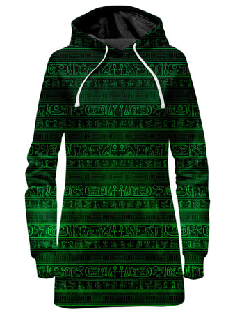 Yantrart Design - Green Glyphs Hoodie Dress
