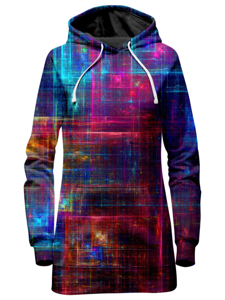 Yantrart Design - Psychedelic Matrix Rainbow Hoodie Dress