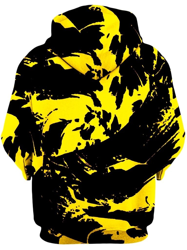 Black and Yellow Paint Splatter Unisex Zip-Up Hoodie