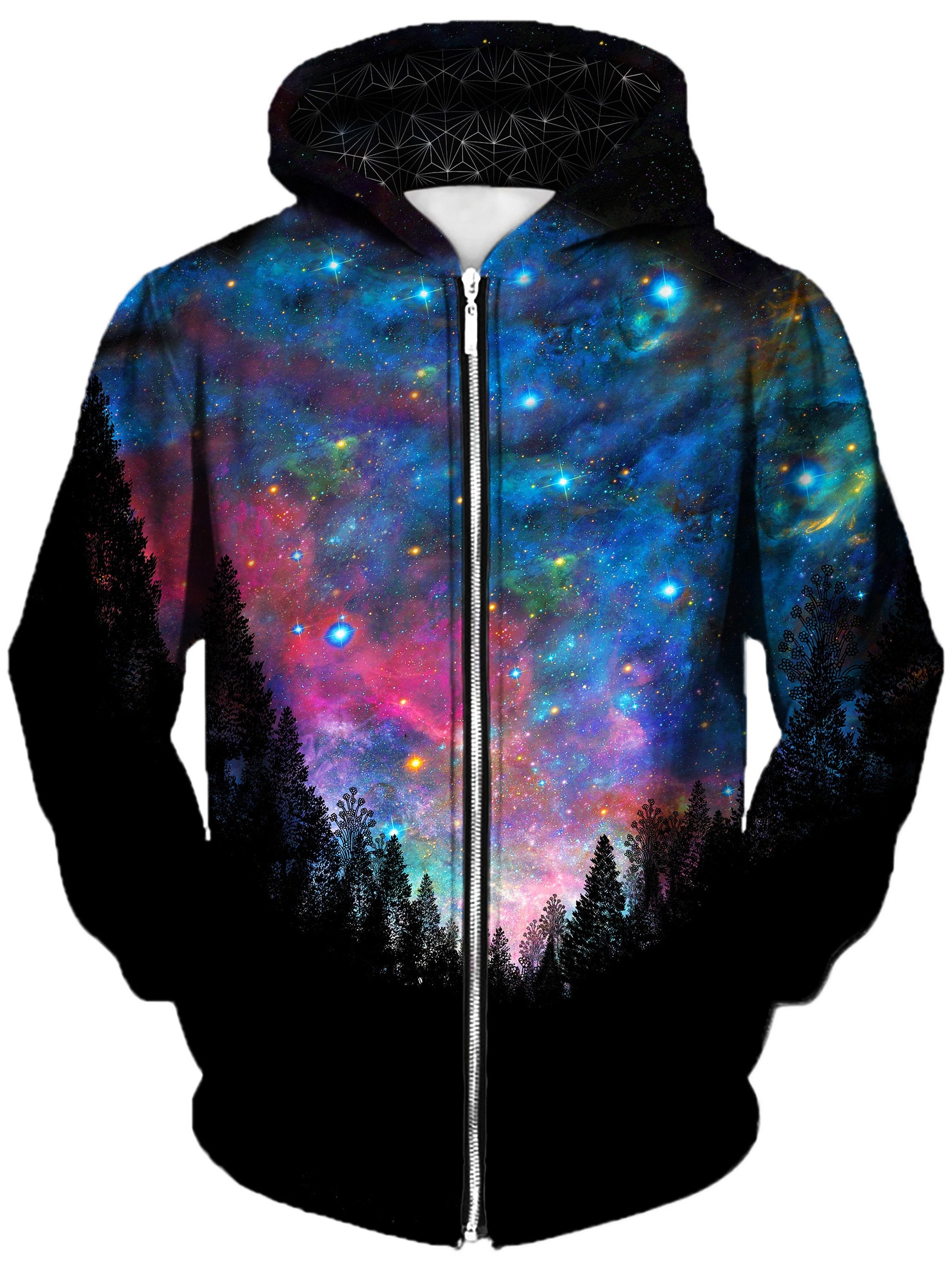 Galactic Valley Unisex Zip-Up Hoodie, Gratefully Dyed Damen, T6 - Epic Hoodie
