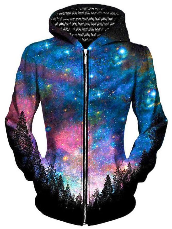 Galactic Valley Unisex Zip-Up Hoodie, Gratefully Dyed Damen, T6 - Epic Hoodie