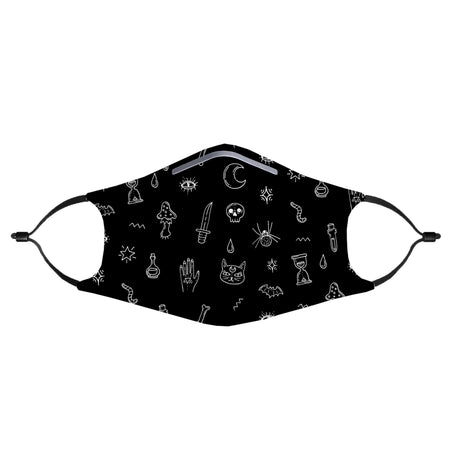 iEDM - Black Pattern Anti-Germ & Pollution Mask With (4) PM 2.5 Carbon Filters