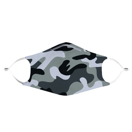 iEDM - Grey Camo Anti-Germ & Pollution Mask With (4) PM 2.5 Carbon Filters