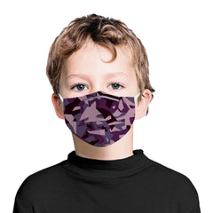 Purple Camo Kids Anti-Germ & Pollution Mask With (4) PM 2.5 Carbon Filters