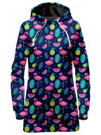 Neon Flamingos Hoodie Dress iEDM Epic Hoodie