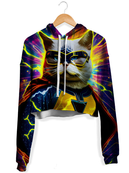 iEDM - Cat Hero Fleece Crop Hoodie