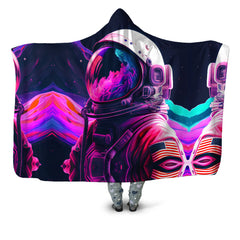 Synthwave Astronaut Hooded Blanket