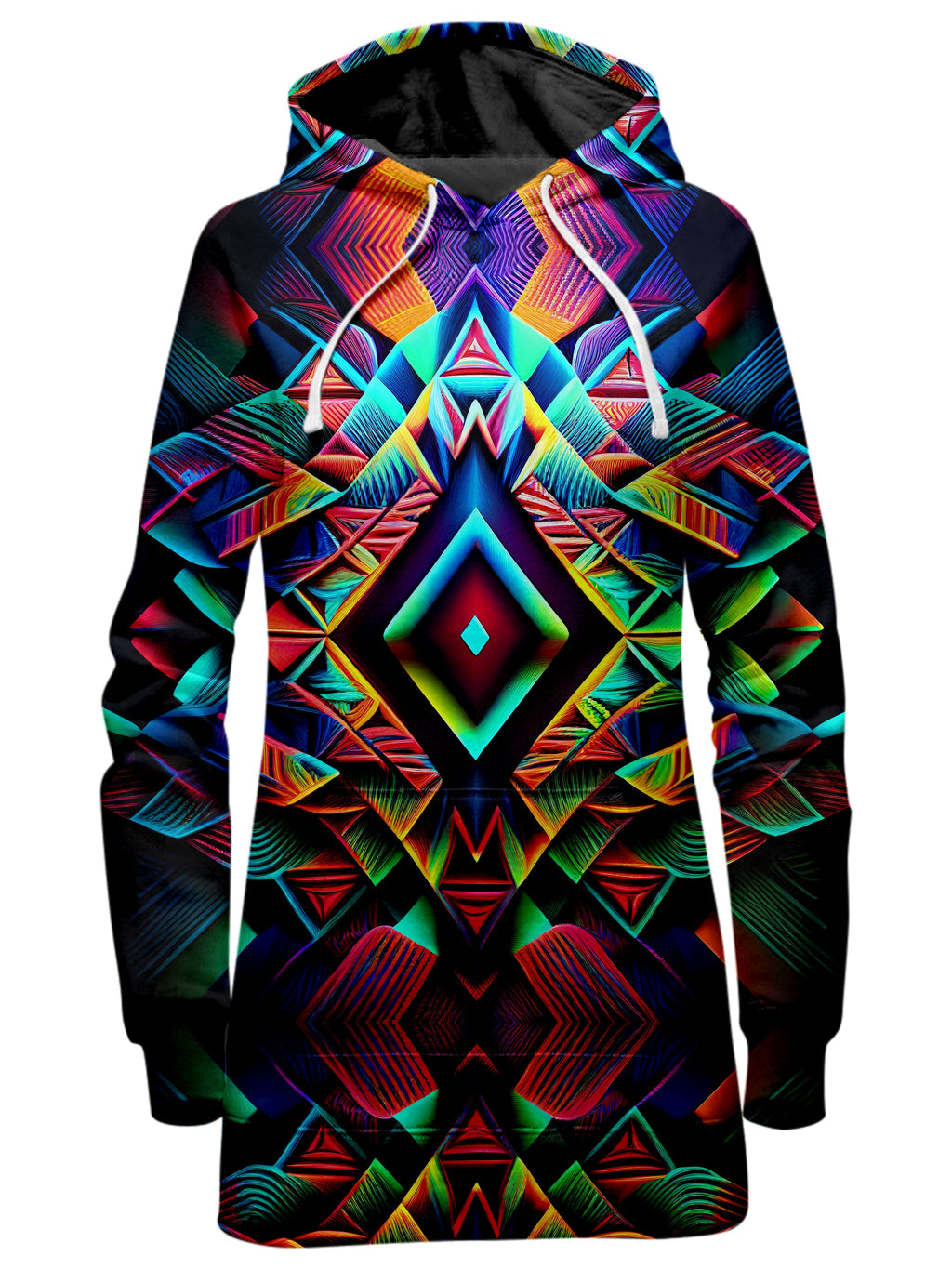 Psychedelic Tribal Hoodie Dress iEDM Epic Hoodie