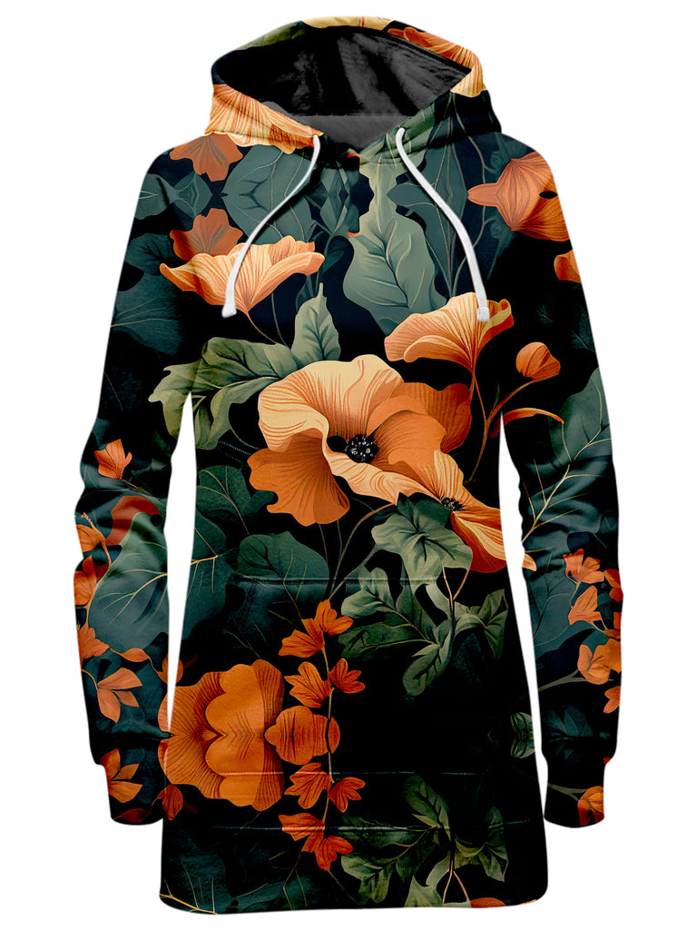 iEDM - Tangerine Floral Hoodie Dress