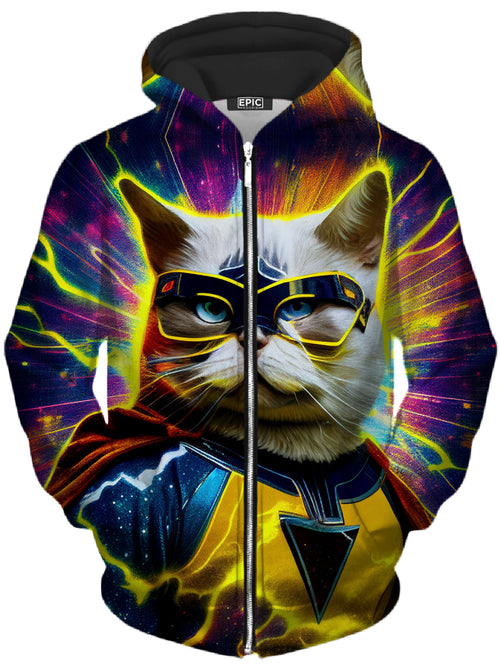 Cat Hero Unisex Zip-Up Hoodie iEDM Epic Hoodie