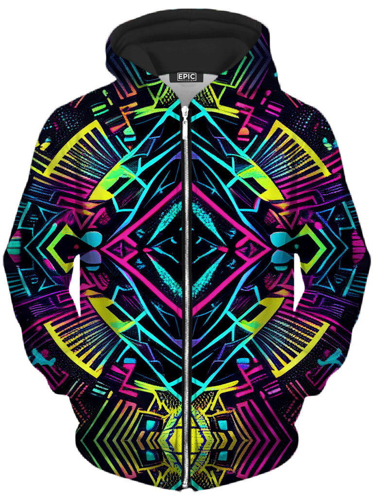 iEDM - Neon Tribal Unisex Zip-Up Hoodie